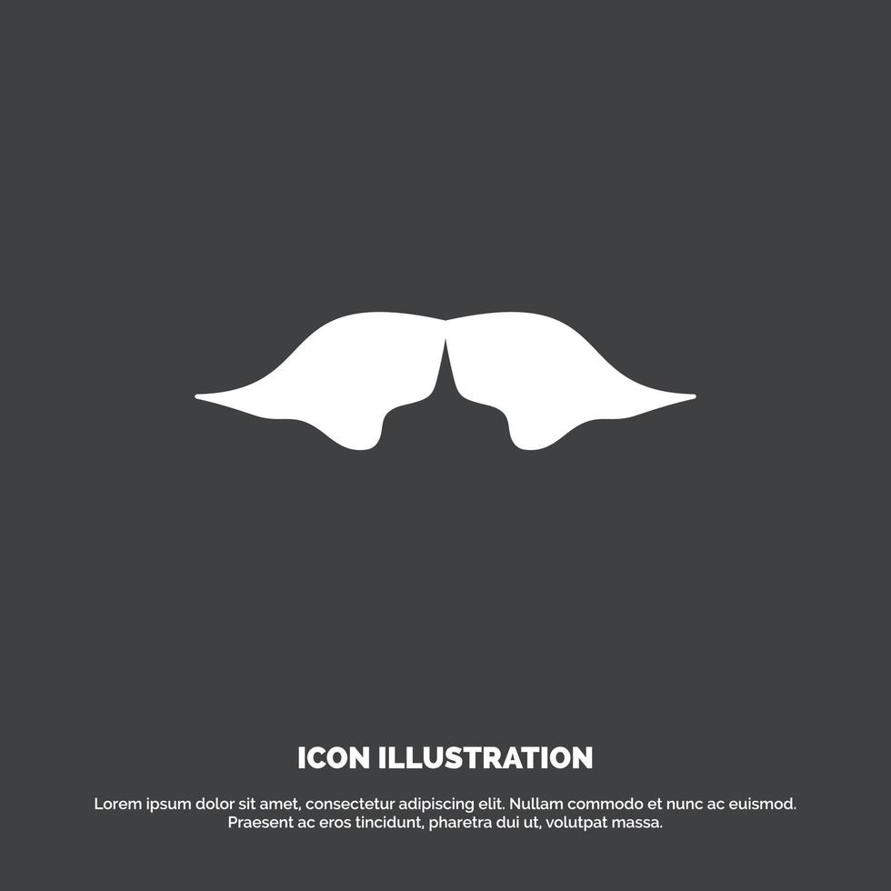moustache. Hipster. movember. male. men Icon. glyph vector symbol for UI and UX. website or mobile application