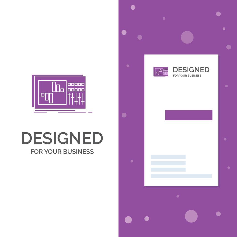 Business Logo for control. equalizer. equalization. sound. studio. Vertical Purple Business .Visiting Card template. Creative background vector illustration