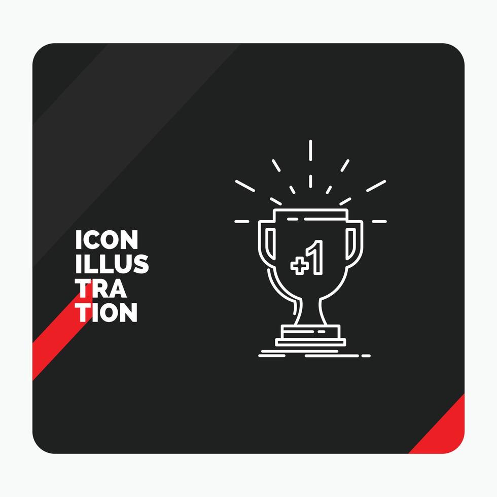 Red and Black Creative presentation Background for award. trophy. win. prize. first Line Icon vector