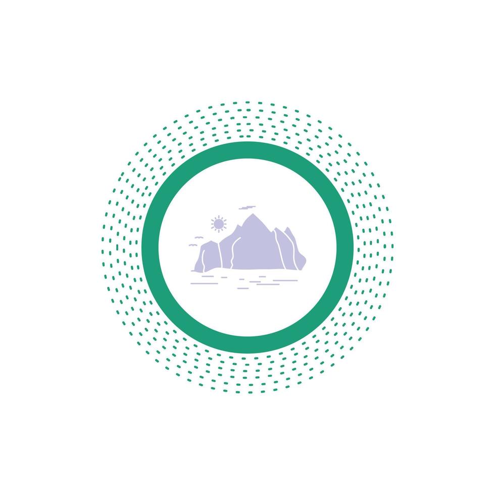 Nature. hill. landscape. mountain. scene Glyph Icon. Vector isolated illustration