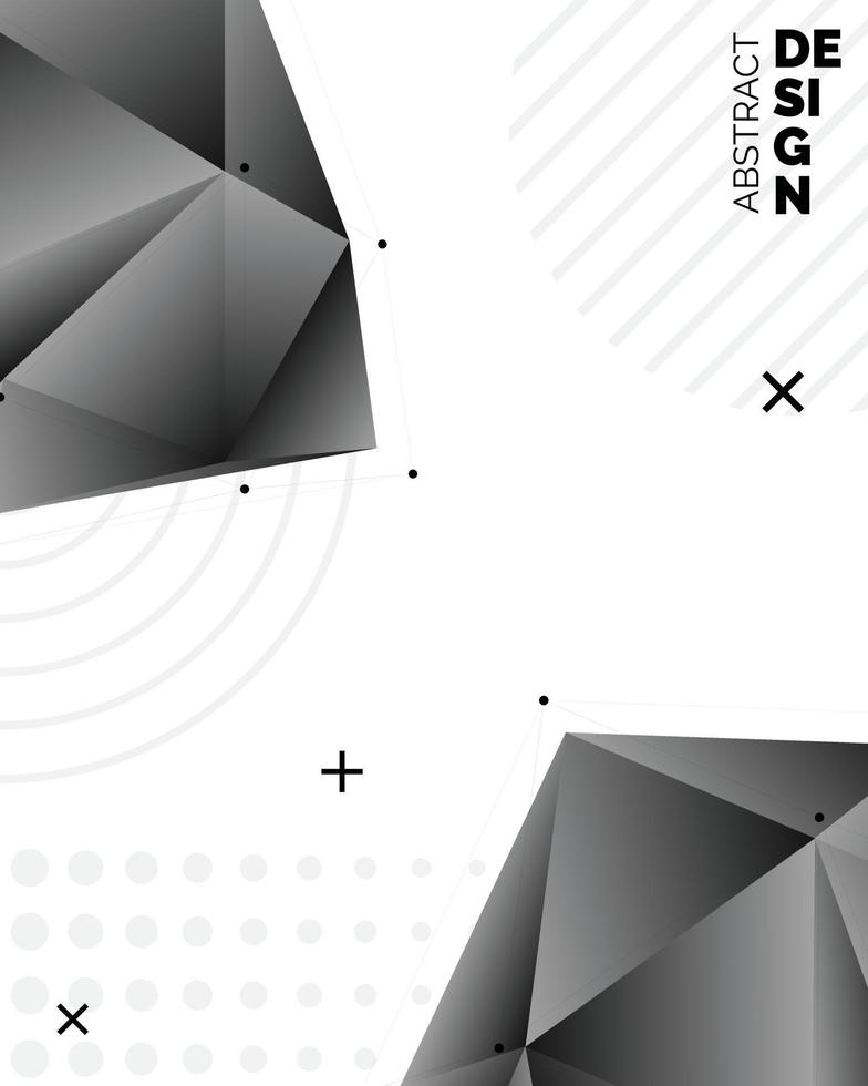 Vector set of faceted 3d crystal colorful shapes. banners. Faceted 3d shapes. crystal banners