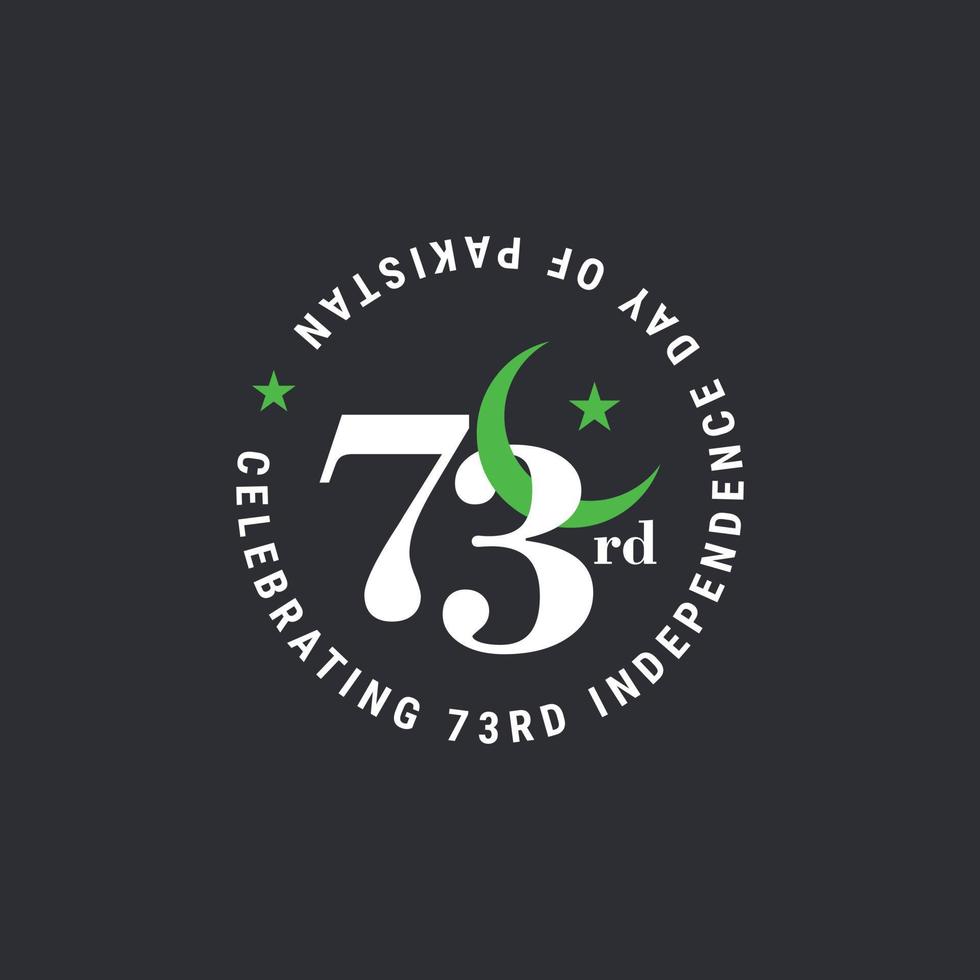 diseño de tipografía del día de la independencia de pakistán tipografía creativa del 73º feliz día de la independencia de pakistán vector