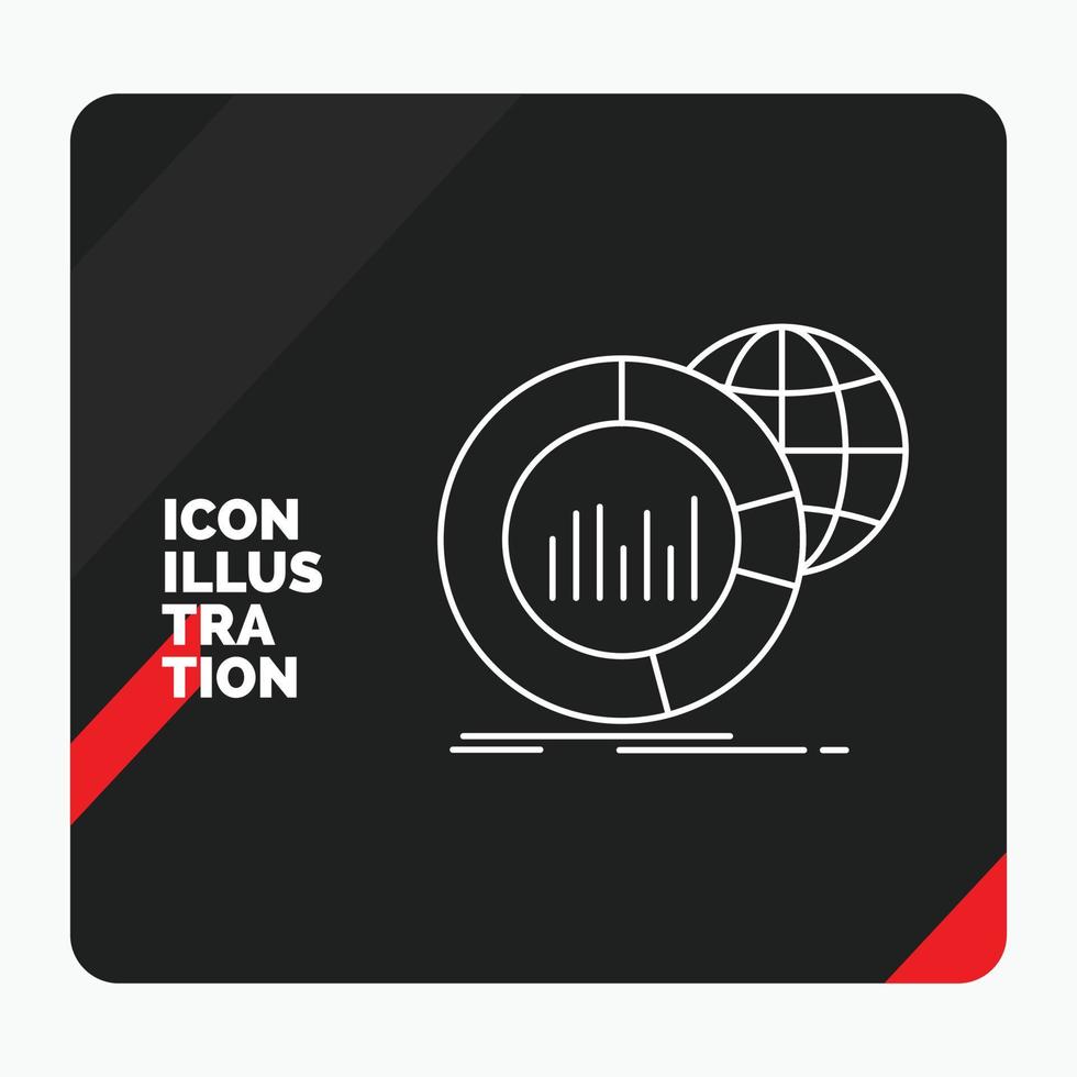 Red and Black Creative presentation Background for Big. chart. data. world. infographic Line Icon vector