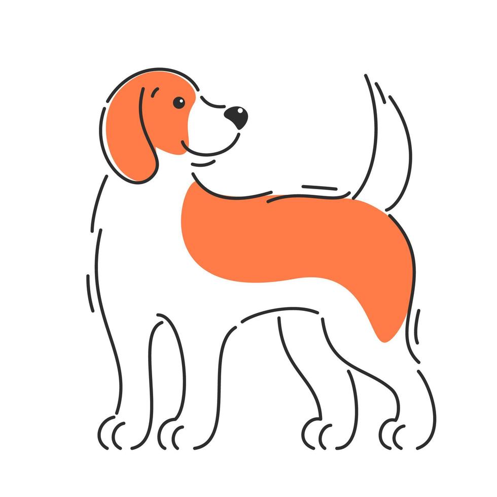 beagle dog. Cartoon vector illustration