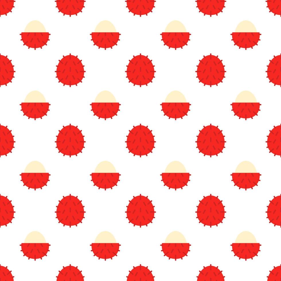 Cartoon rambutan seamless pattern background. vector