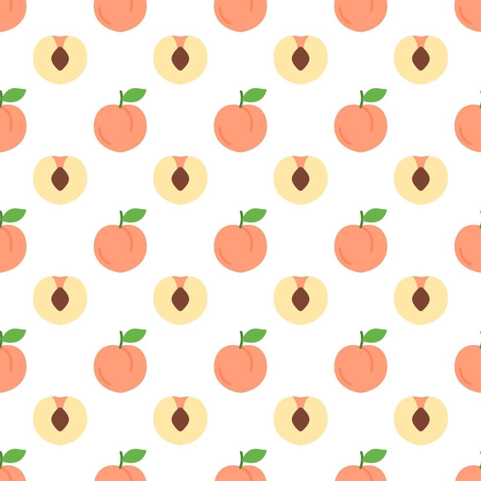 Cartoon peach seamless pattern background. vector