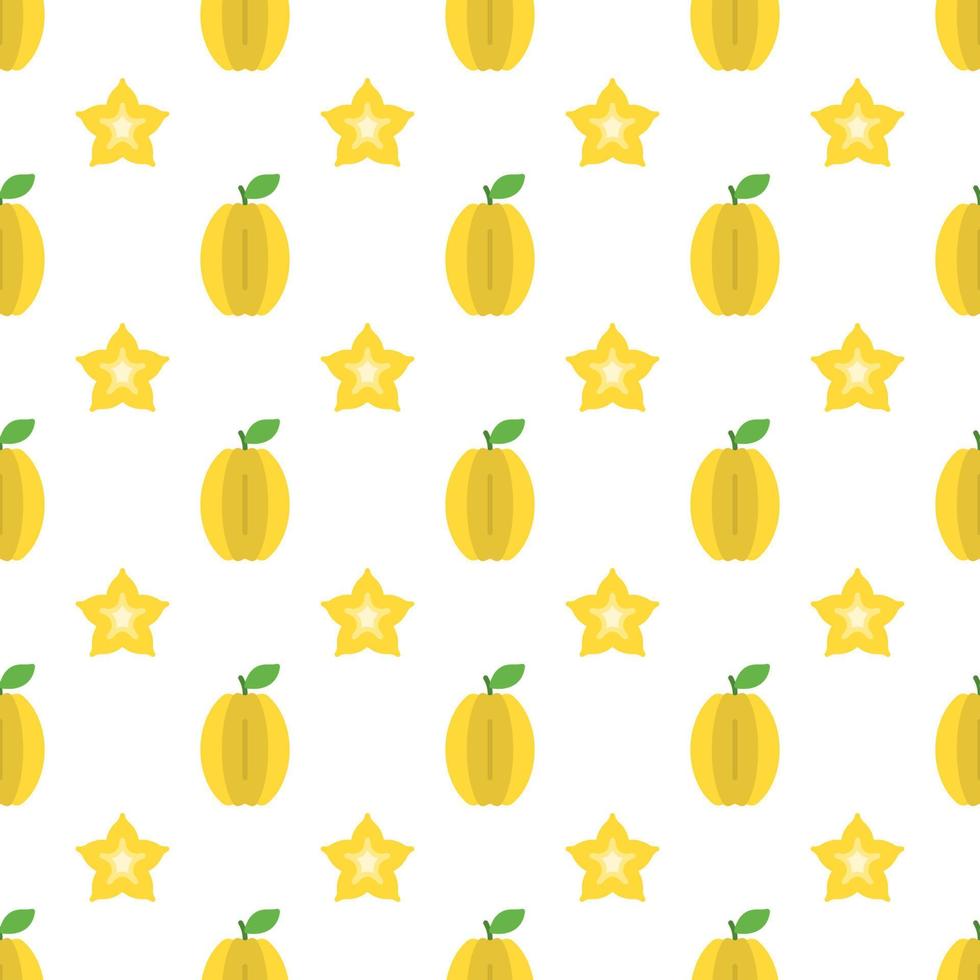 Cartoon starfruit seamless pattern background, Carambola. vector