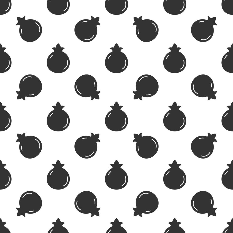 Black pomegranate seamless pattern background. vector