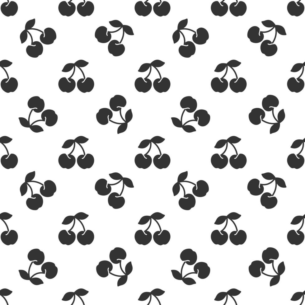 Black cherry seamless pattern background. vector