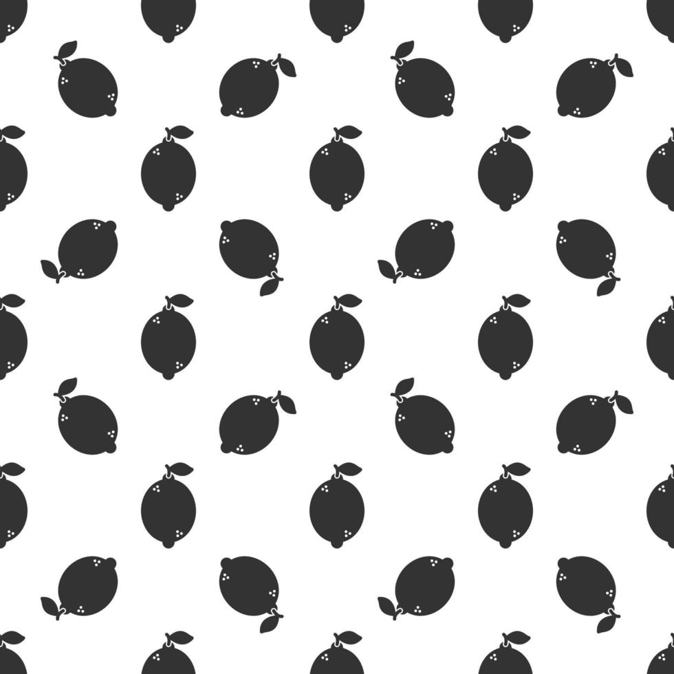 Black lemon seamless pattern background. vector