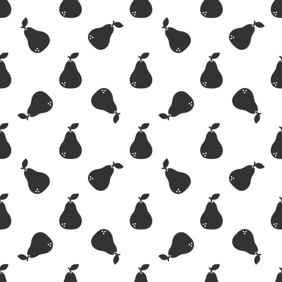 Black pear seamless pattern background. vector