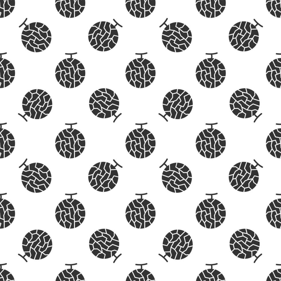 Black cantaloup seamless pattern background. vector
