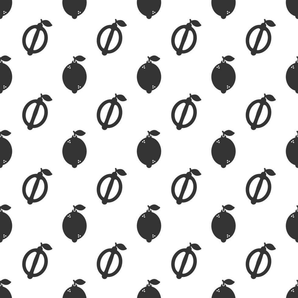 Black lemon seamless pattern background. vector