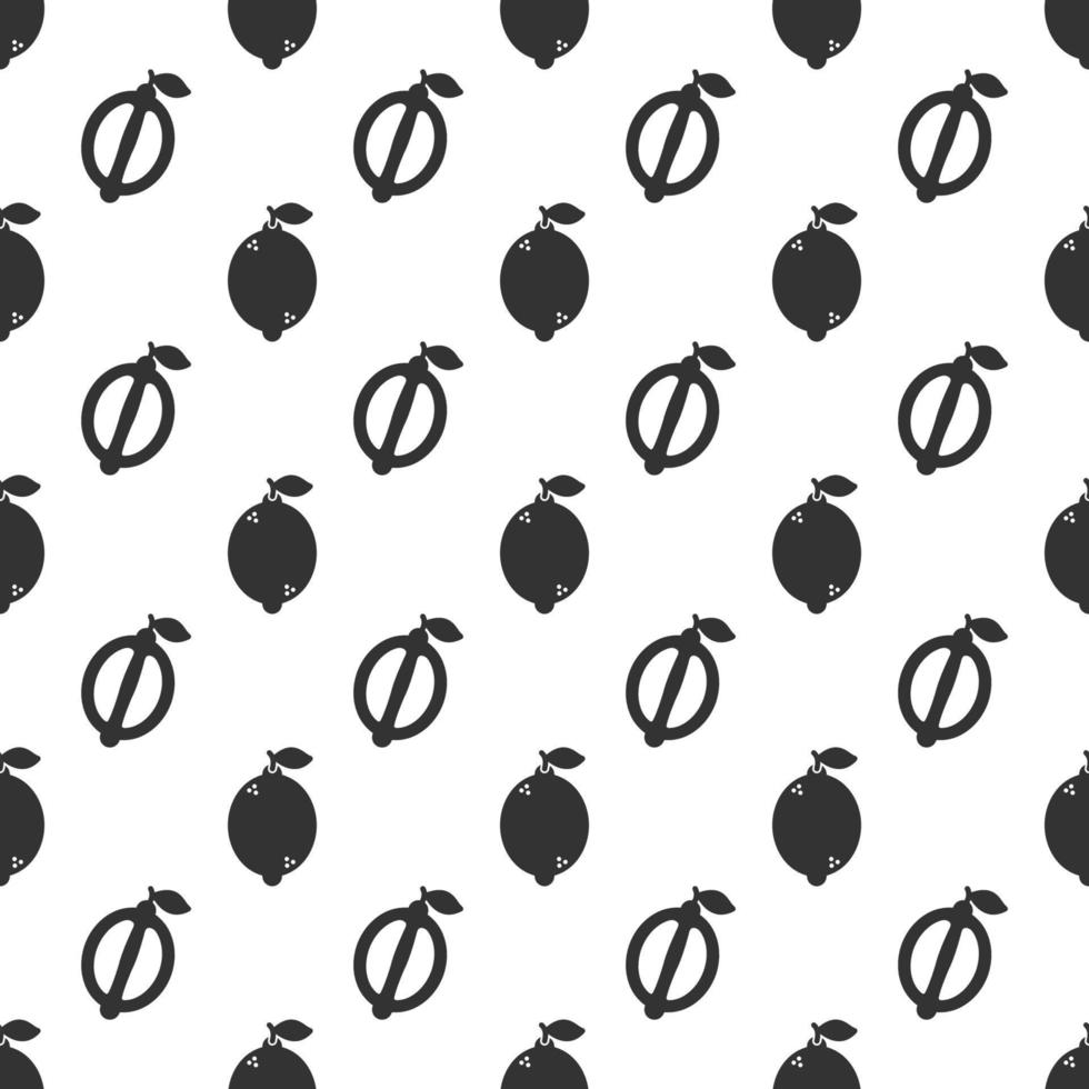 Black lemon seamless pattern background. vector