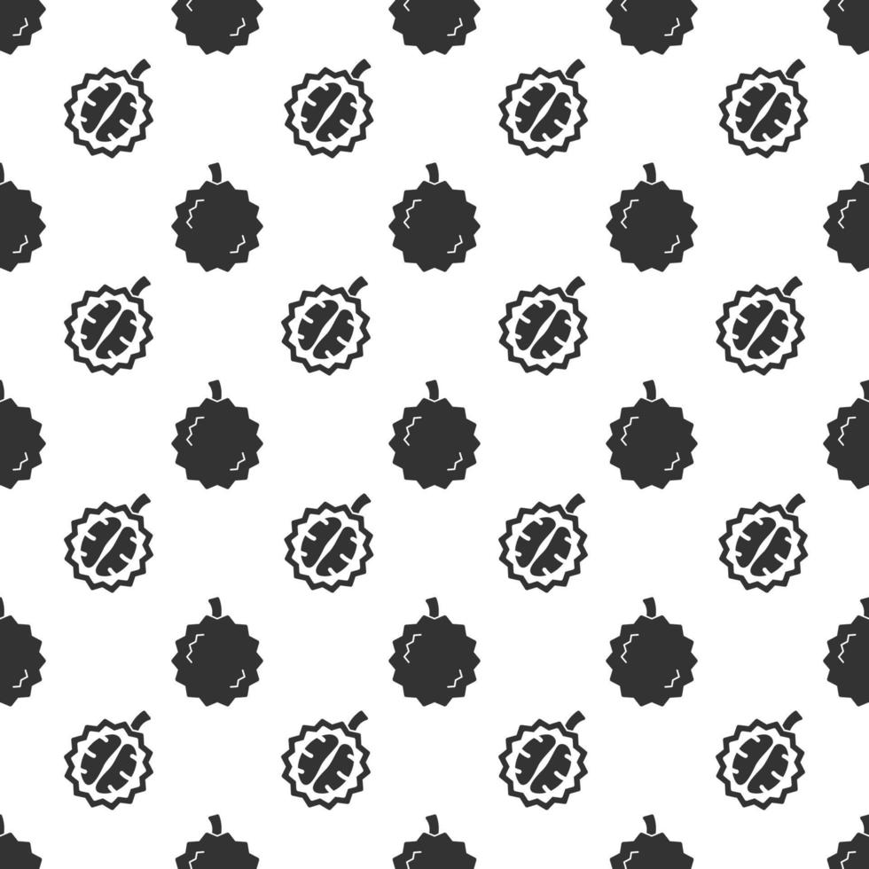 Black durian seamless pattern background. vector