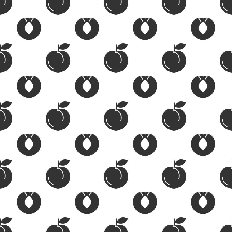 Black peach seamless pattern background. vector