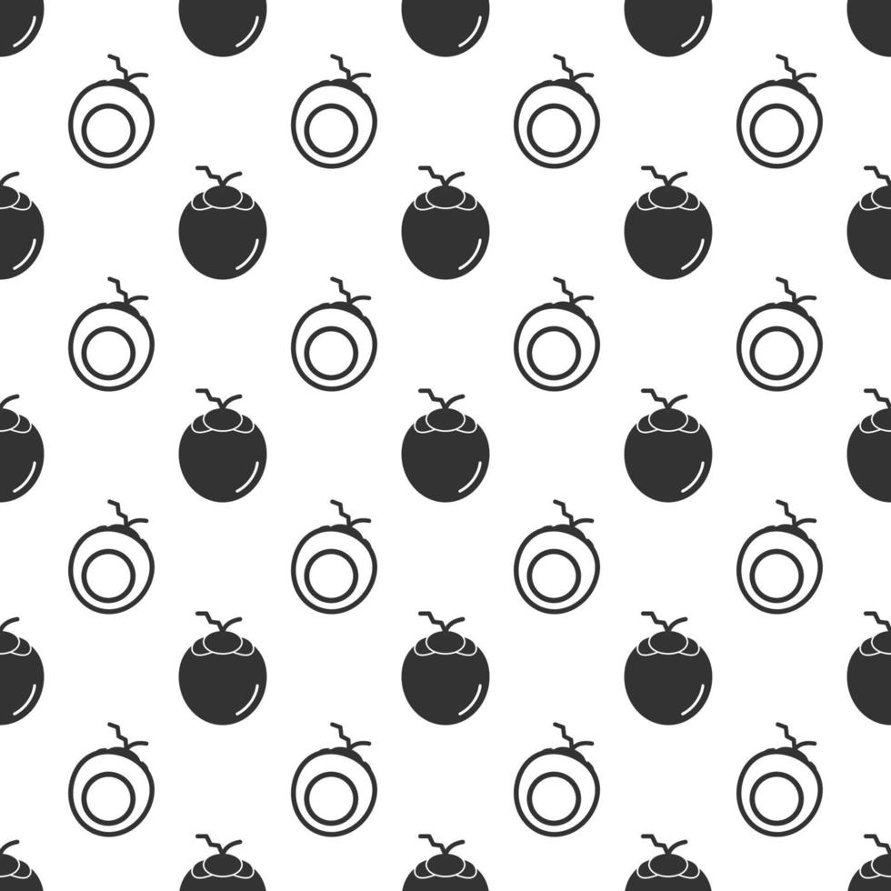 Black coconut seamless pattern background. vector