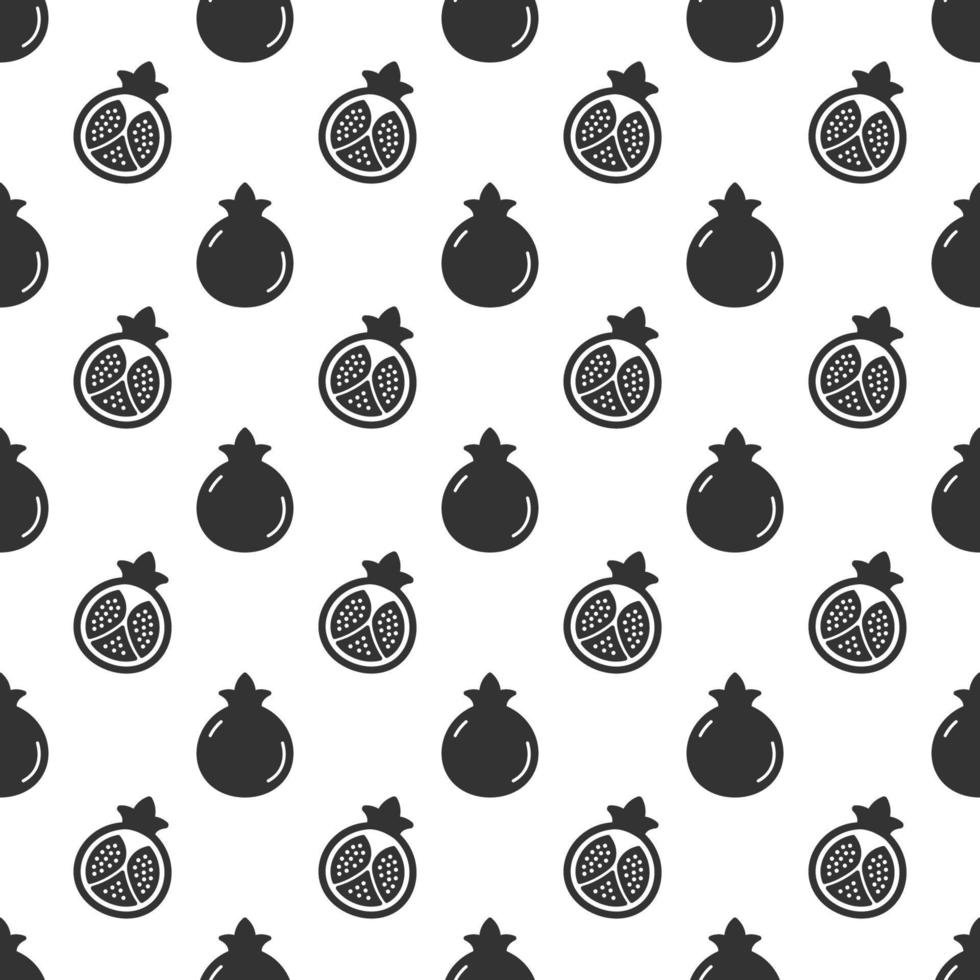 Black pomegranate seamless pattern background. vector