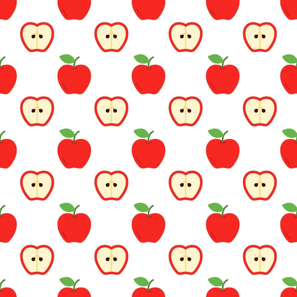 Cartoon apple seamless pattern background. vector