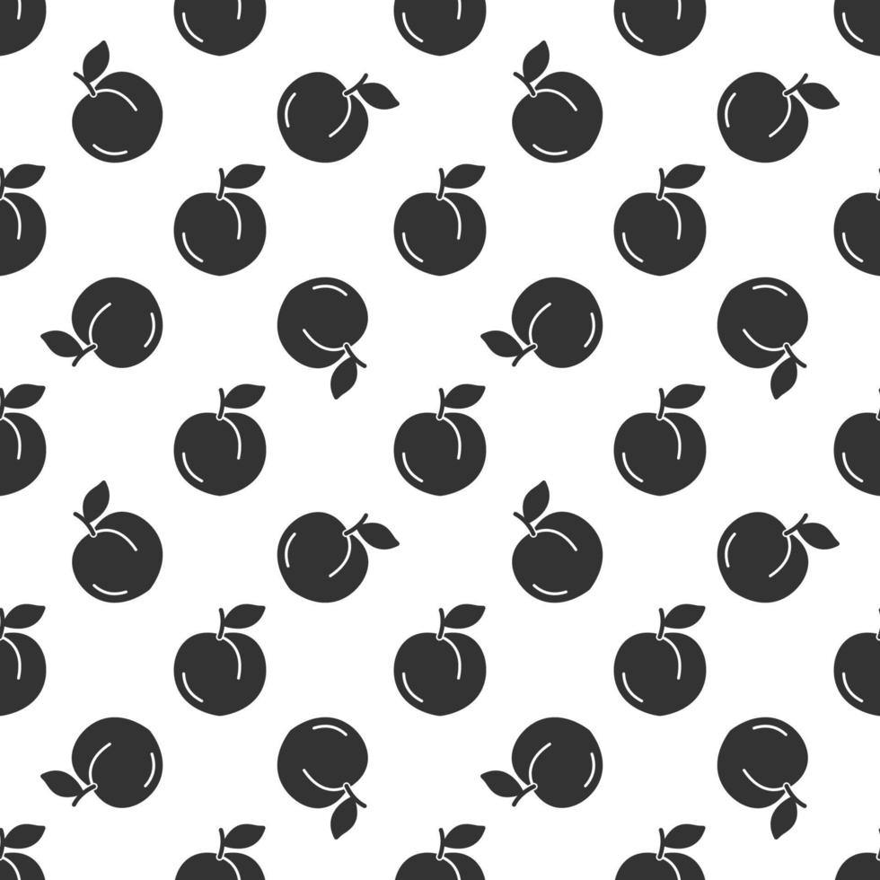 Black peach seamless pattern background. vector