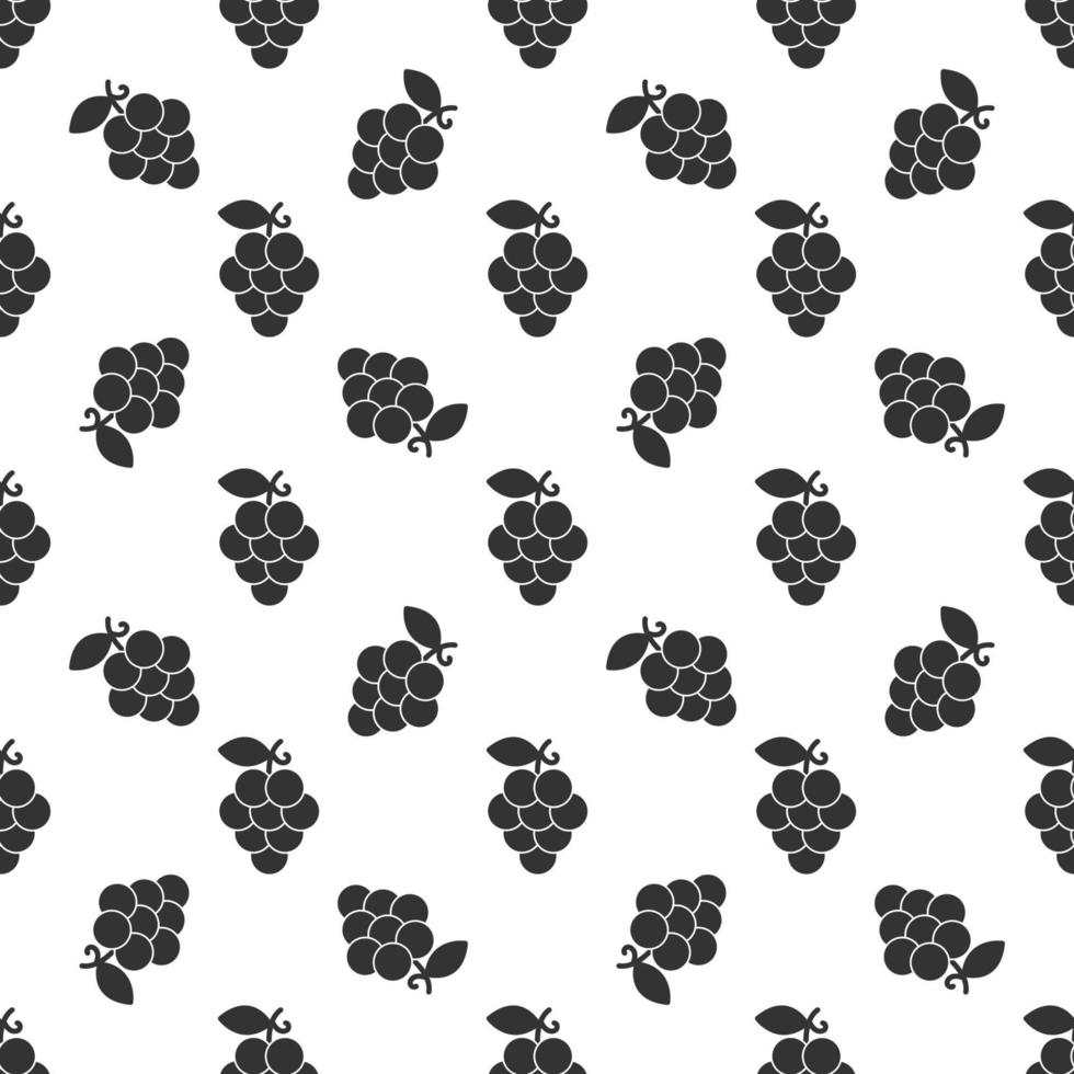 Black grape seamless pattern background. vector