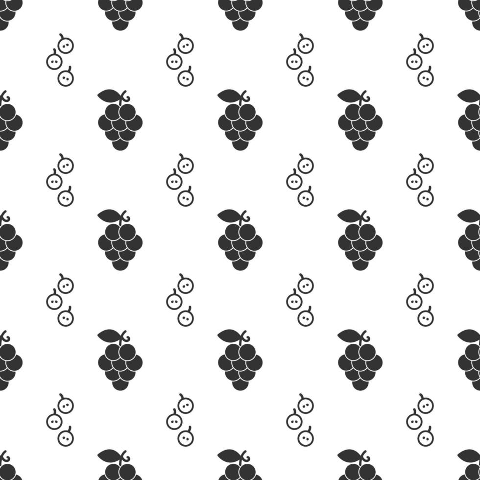 Black grape seamless pattern background. vector