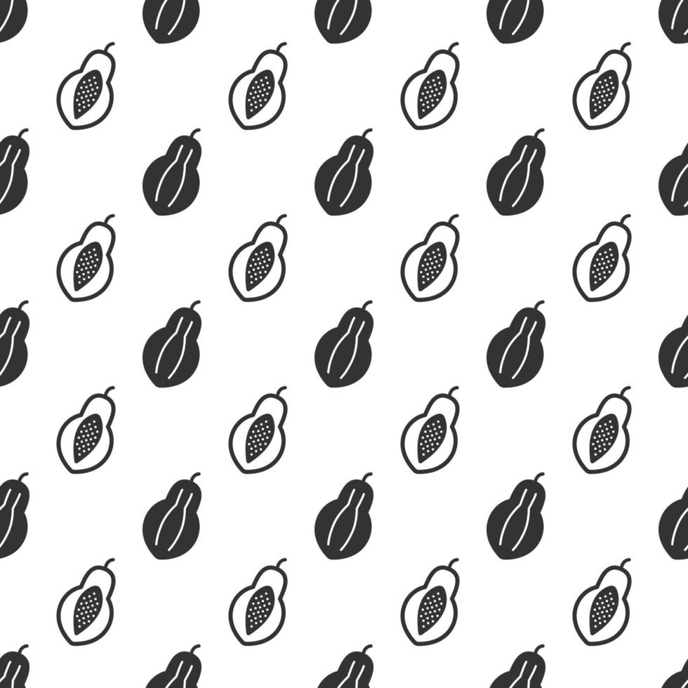 Black papaya seamless pattern background. vector