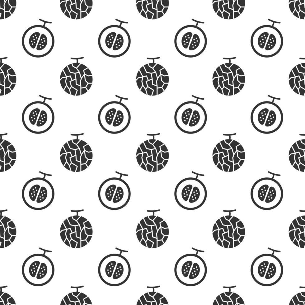 Black cantaloup seamless pattern background. vector