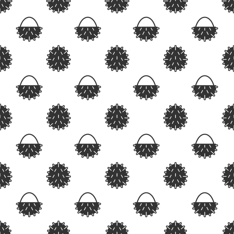 Black rambutan seamless pattern background. vector
