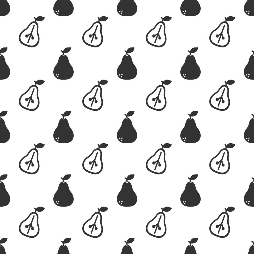 Black pear seamless pattern background. vector