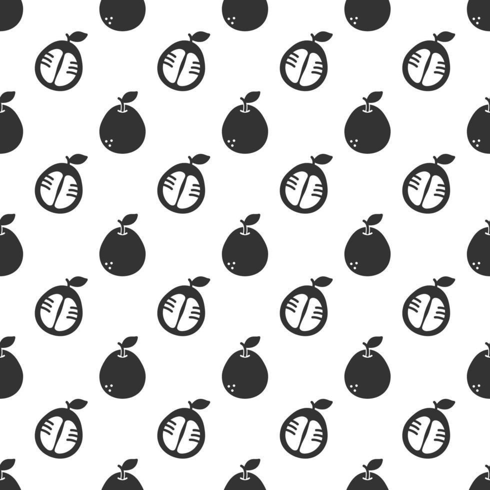 Black pomelo seamless pattern background. vector