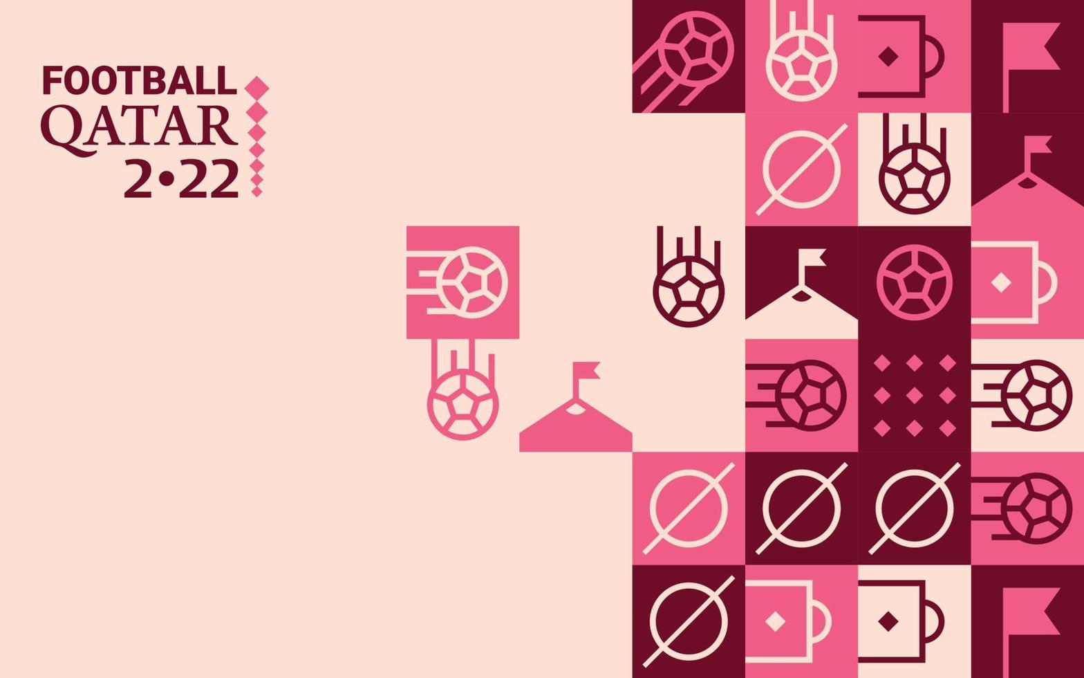 Football Doha Qatar 2022 Creative Geometric Background Template. Soccer Web Banner Background vector