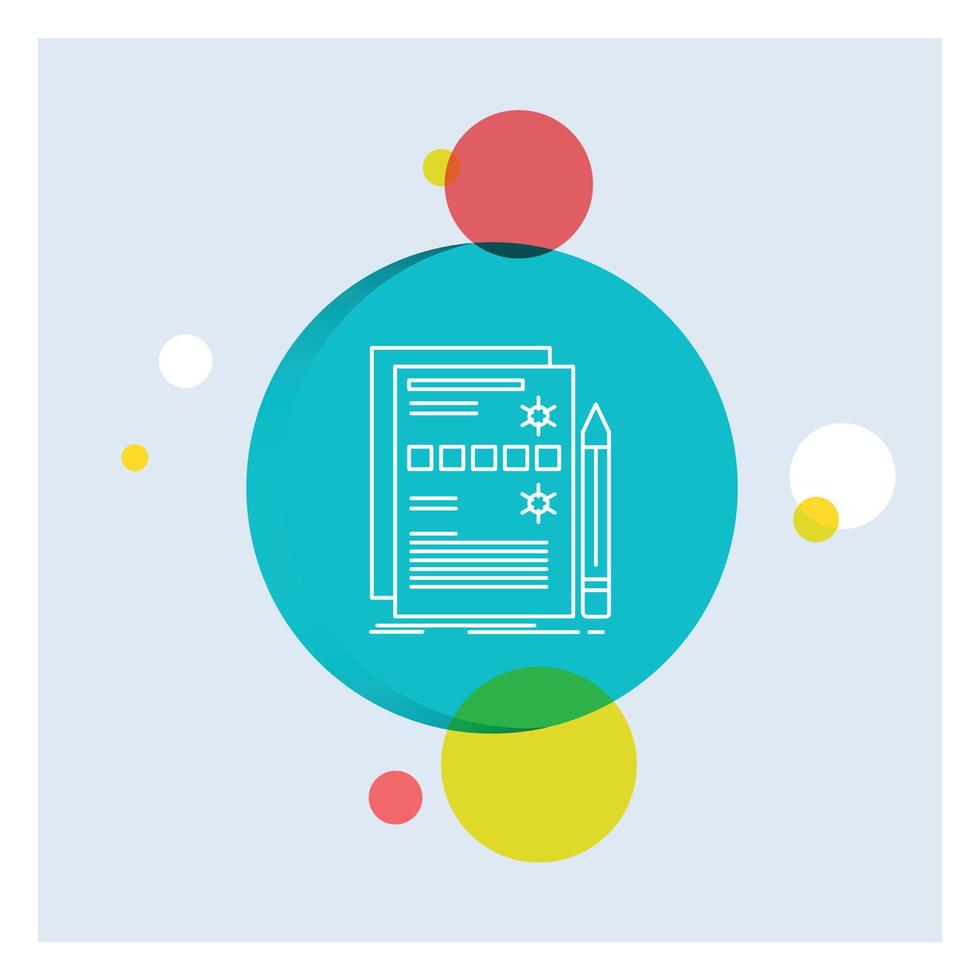 Component. data. design. hardware. system White Line Icon colorful Circle Background vector