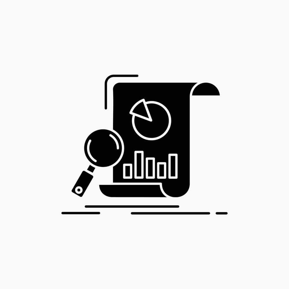 Analysis. analytics. business. financial. research Glyph Icon. Vector isolated illustration