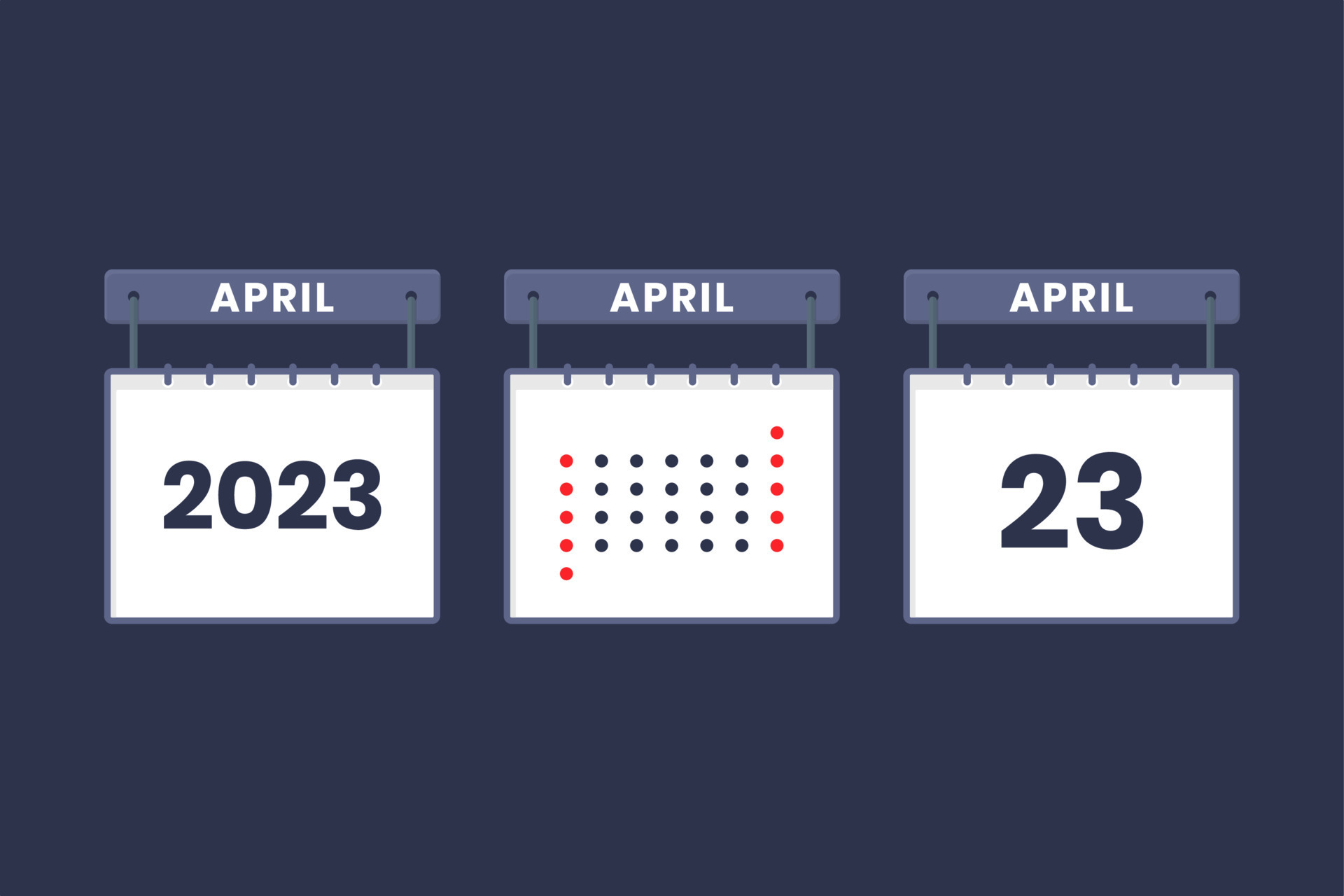 2023 Calendar Design April 23 Icon 23rd April Calendar Schedule