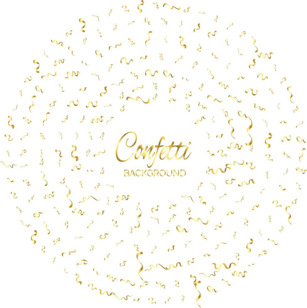 Gold Confetti Isolated On White Background. Celebrate Vector Illustration