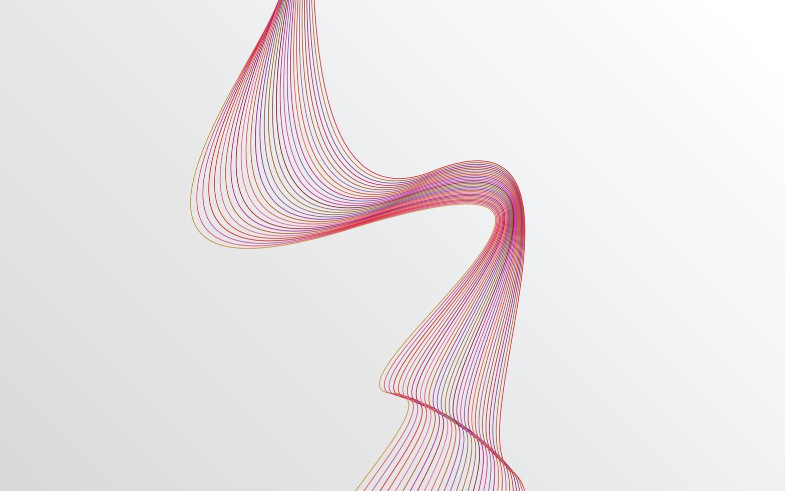 Colorful shiny wave with lines. Curved wavy line. smooth stripe. Design element vector