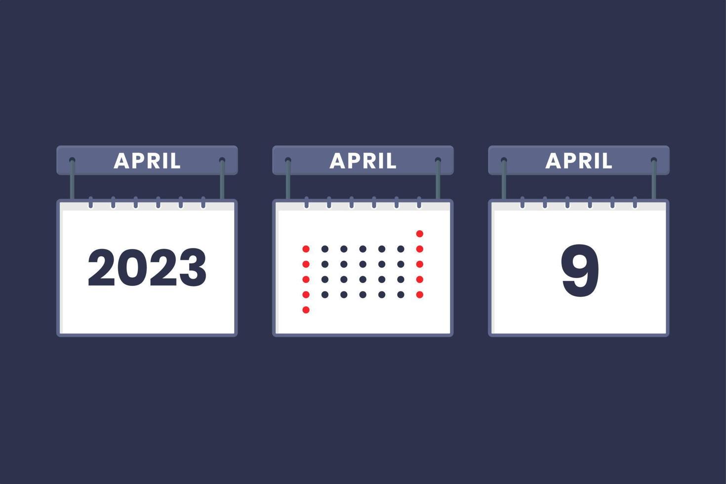 2023 calendar design April 9 icon 9th April calendar schedule appointment important date 2023 calendar design April 9 icon 9th April calendar schedule appointment important date