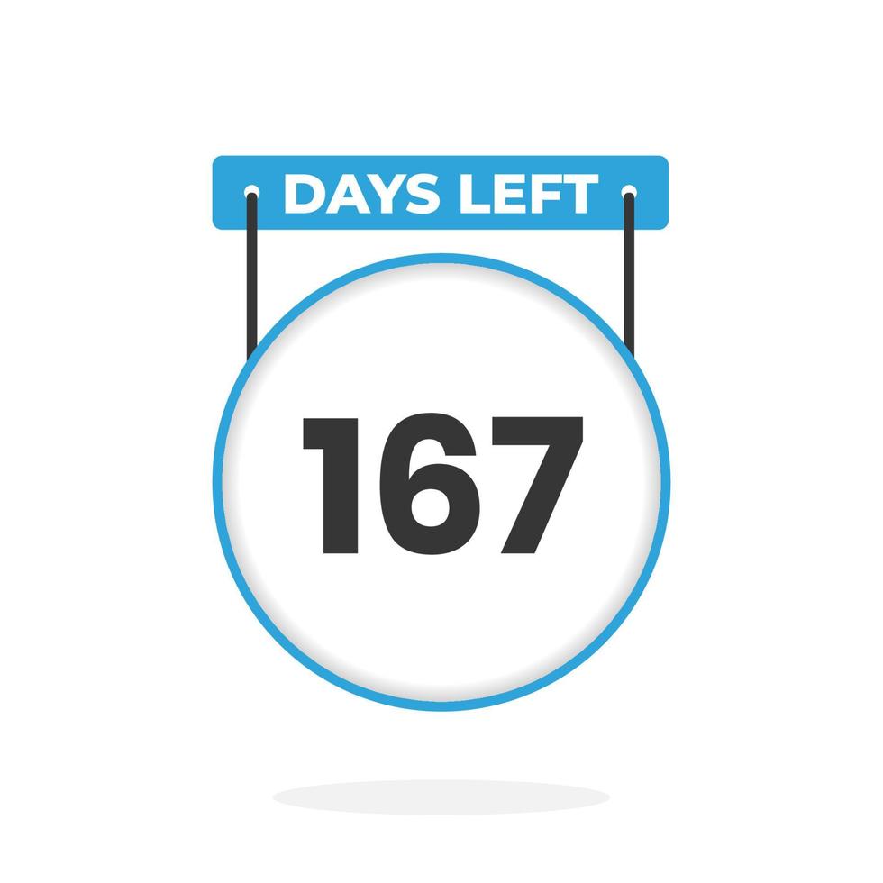167 Days Left Countdown for sales promotion. 167 days left to go Promotional sales banner vector