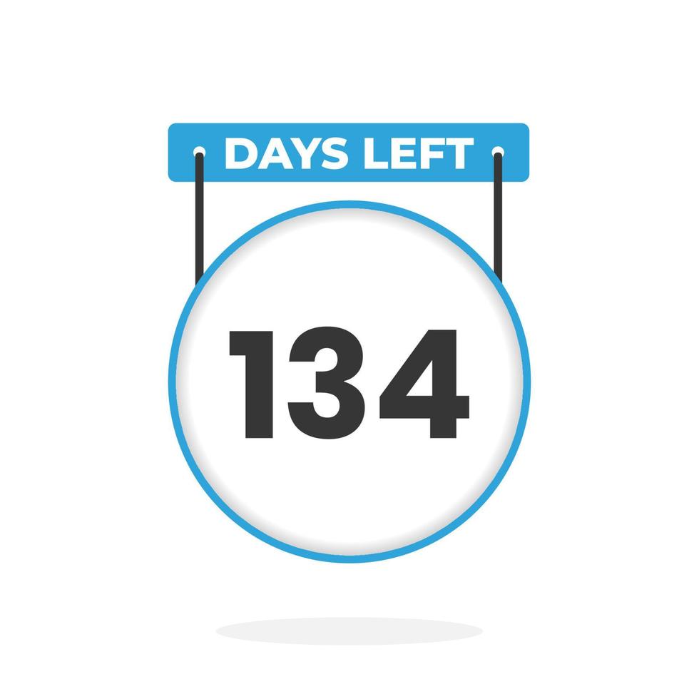 Faltan 134 días de cuenta regresiva para la promoción de ventas. Quedan 134 días para el banner de ventas promocionales. vector