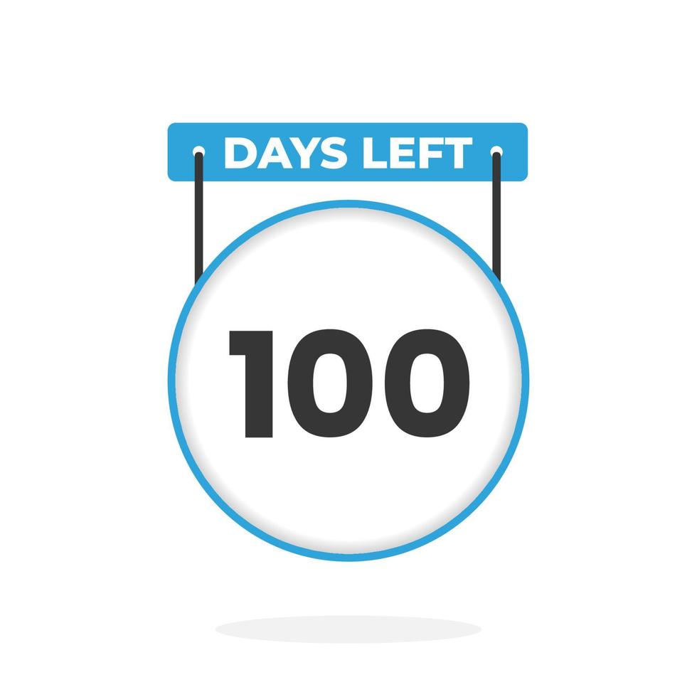 Quedan 100 días de cuenta regresiva para la promoción de ventas. Quedan 100 días para el banner de ventas promocionales. vector