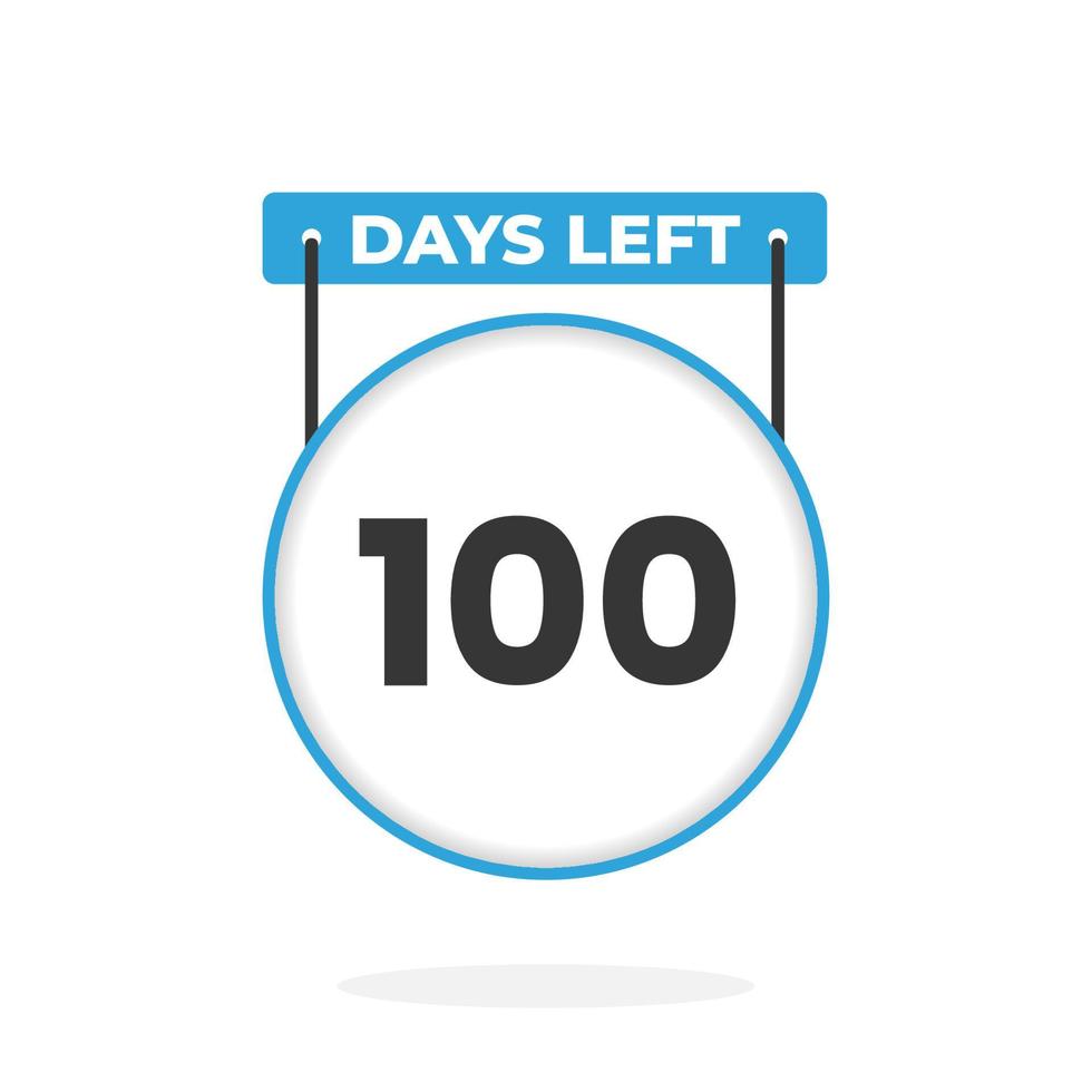 100 Days Left Countdown for sales promotion. 100 days left to go Promotional sales banner vector