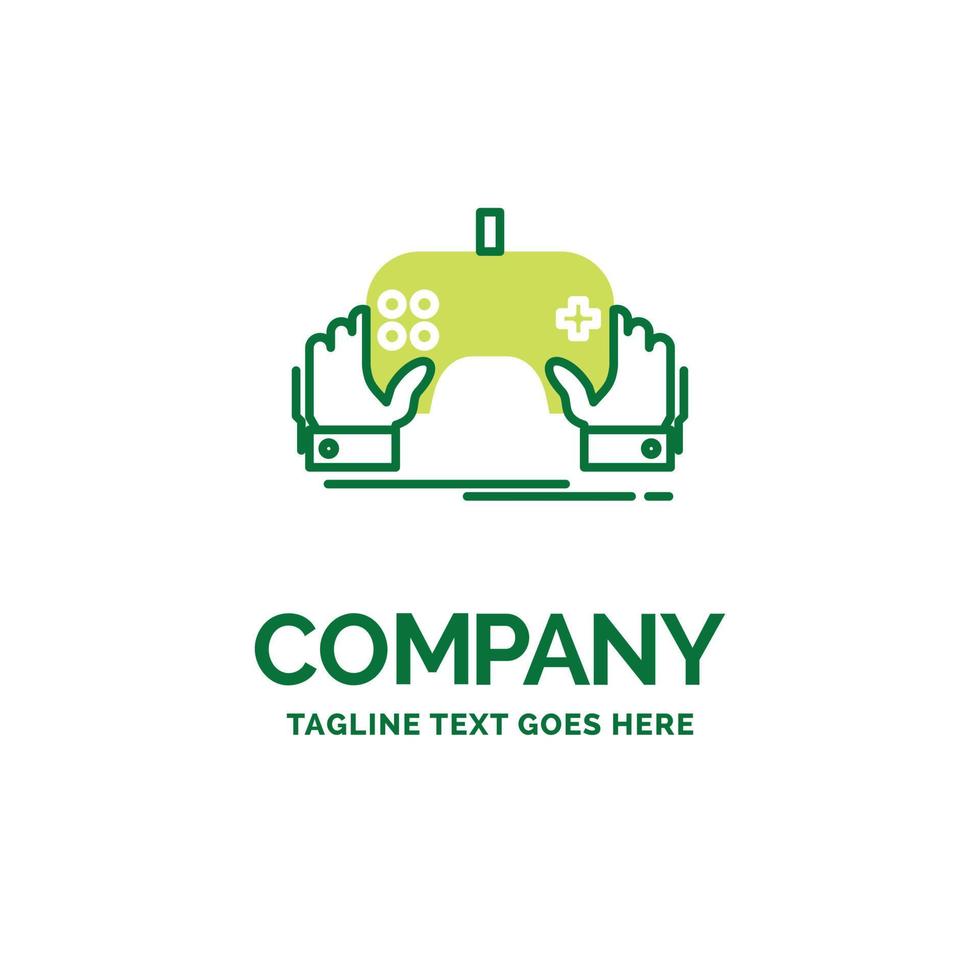 game. gaming. mobile. entertainment. app Flat Business Logo template. Creative Green Brand Name Design. vector