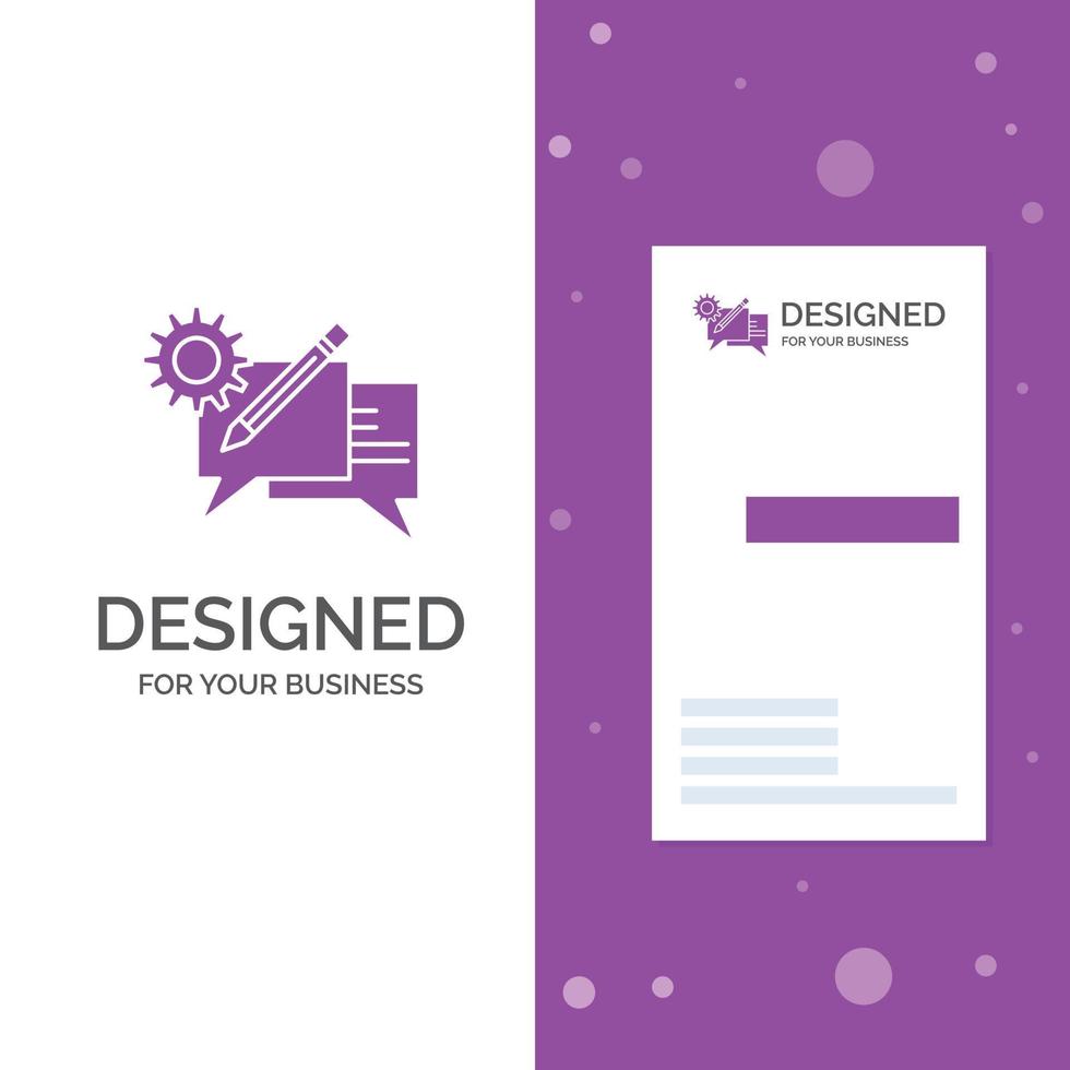 Business Logo for chat. communication. discussion. setting. message. Vertical Purple Business .Visiting Card template. Creative background vector illustration