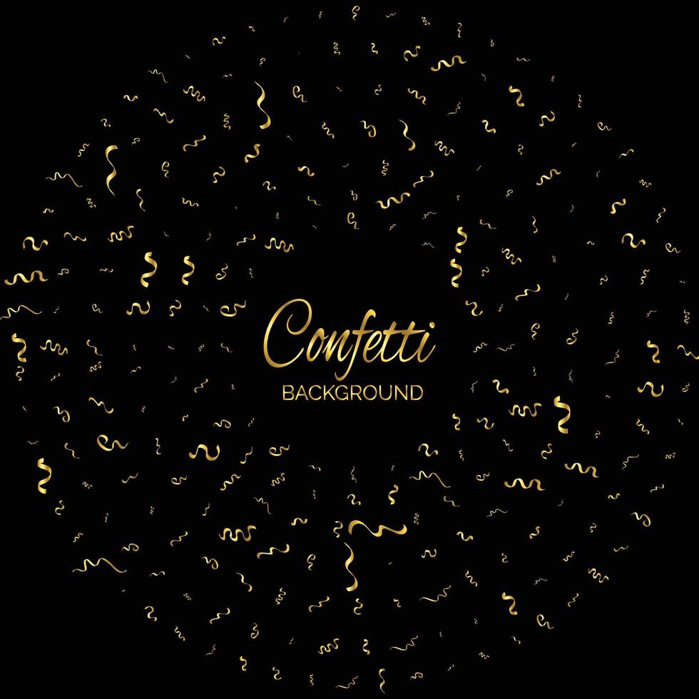 confeti dorado aislado. fondo festivo. ilustración vectorial vector