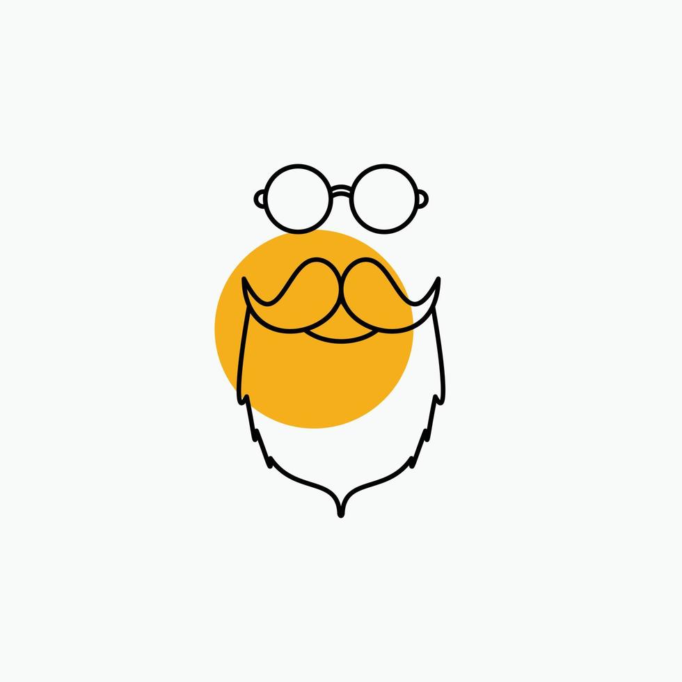 moustache. Hipster. movember. beared. men Line Icon vector