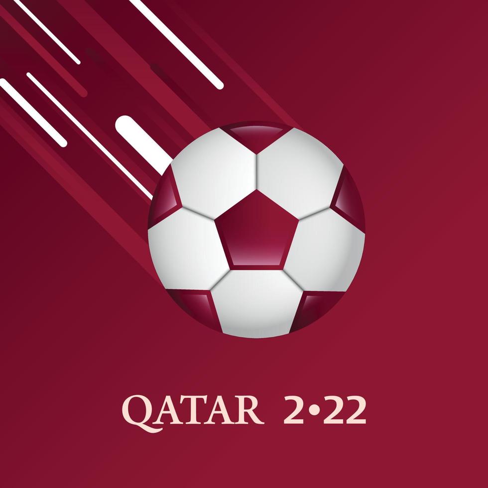 plantilla de fondo de fútbol rojo abstracto de la copa mundial de fútbol qatar 2022 vector