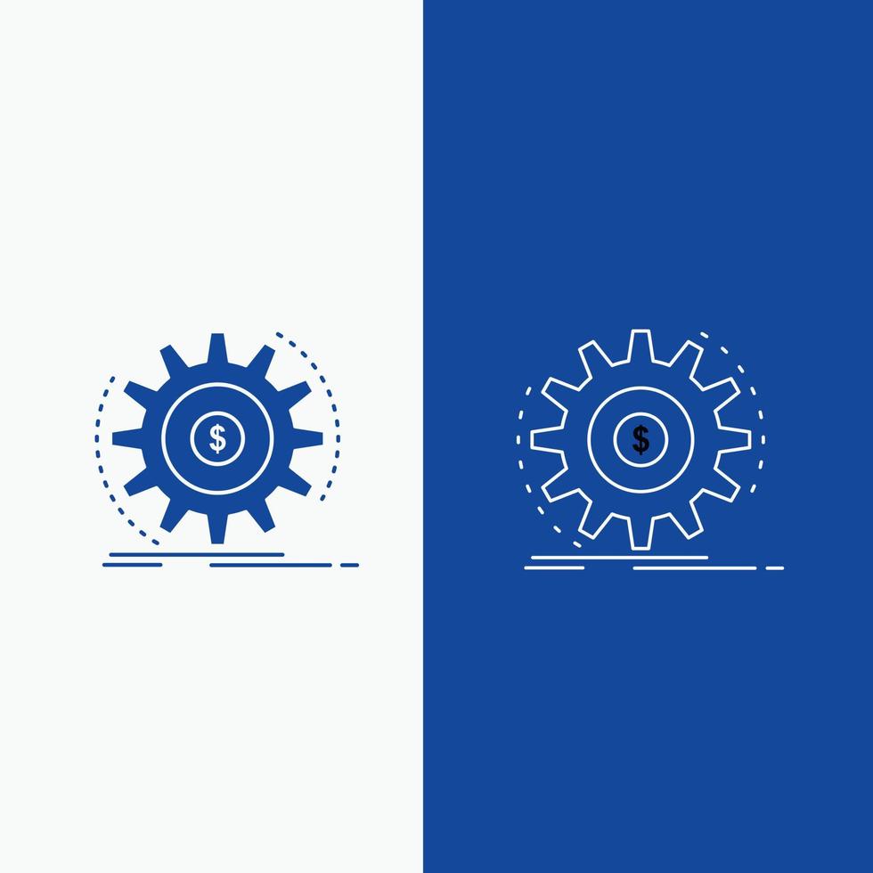 Finance. flow. income. making. money Line and Glyph web Button in Blue color Vertical Banner for UI and UX. website or mobile application vector