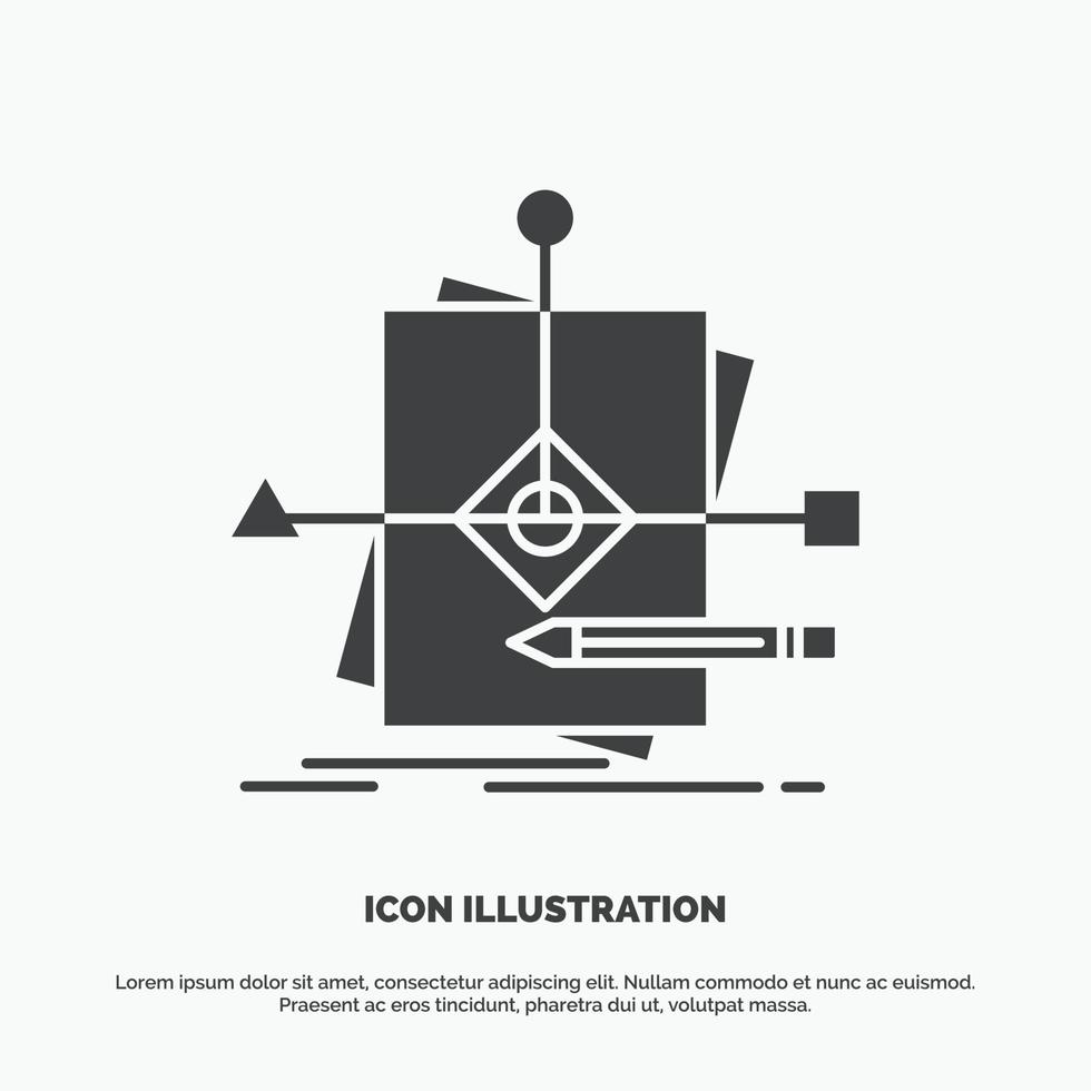 Algorithm. business. foretelling. pattern. plan Icon. glyph vector gray symbol for UI and UX. website or mobile application