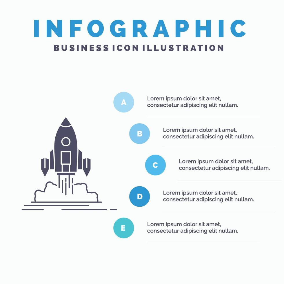 Launch. mission. shuttle. startup. publish Infographics Template for Website and Presentation. GLyph Gray icon with Blue infographic style vector illustration.